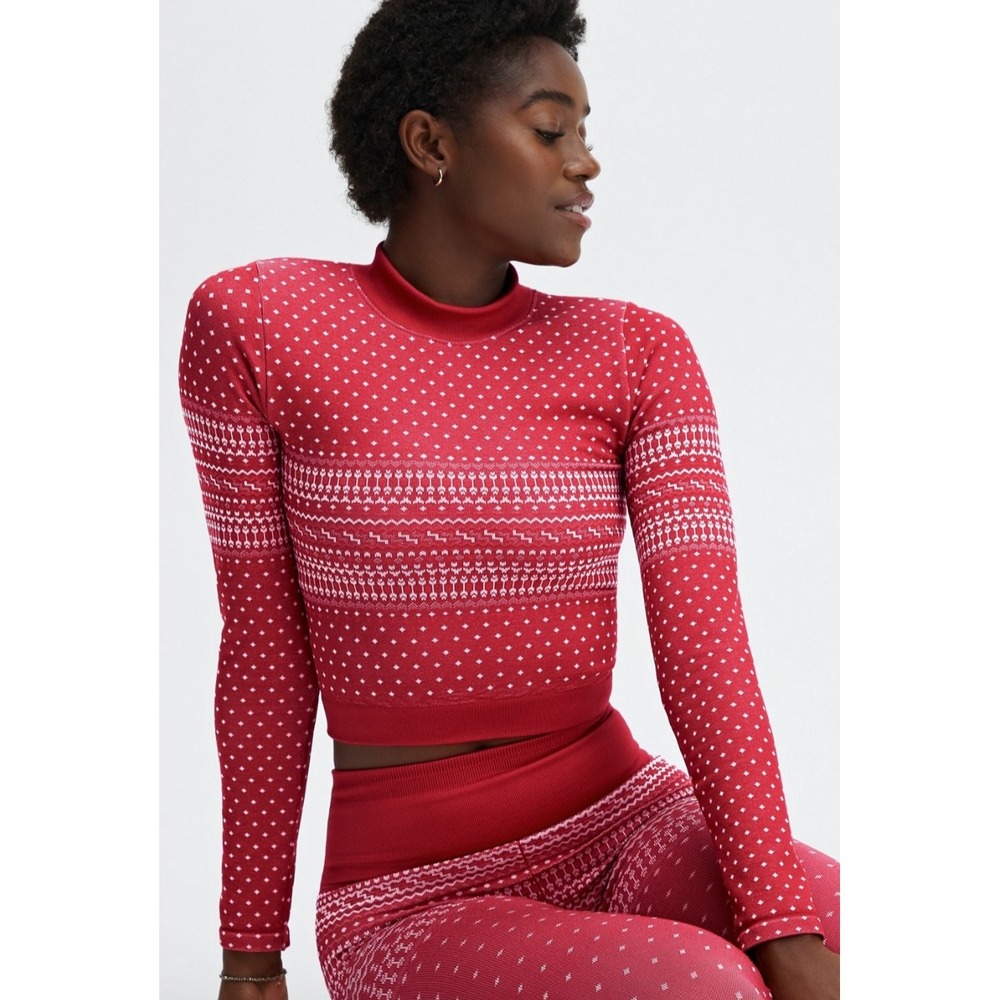 Holly FABLETICS Burgundyā Merlo Activewear Y2K Top(#1,286)